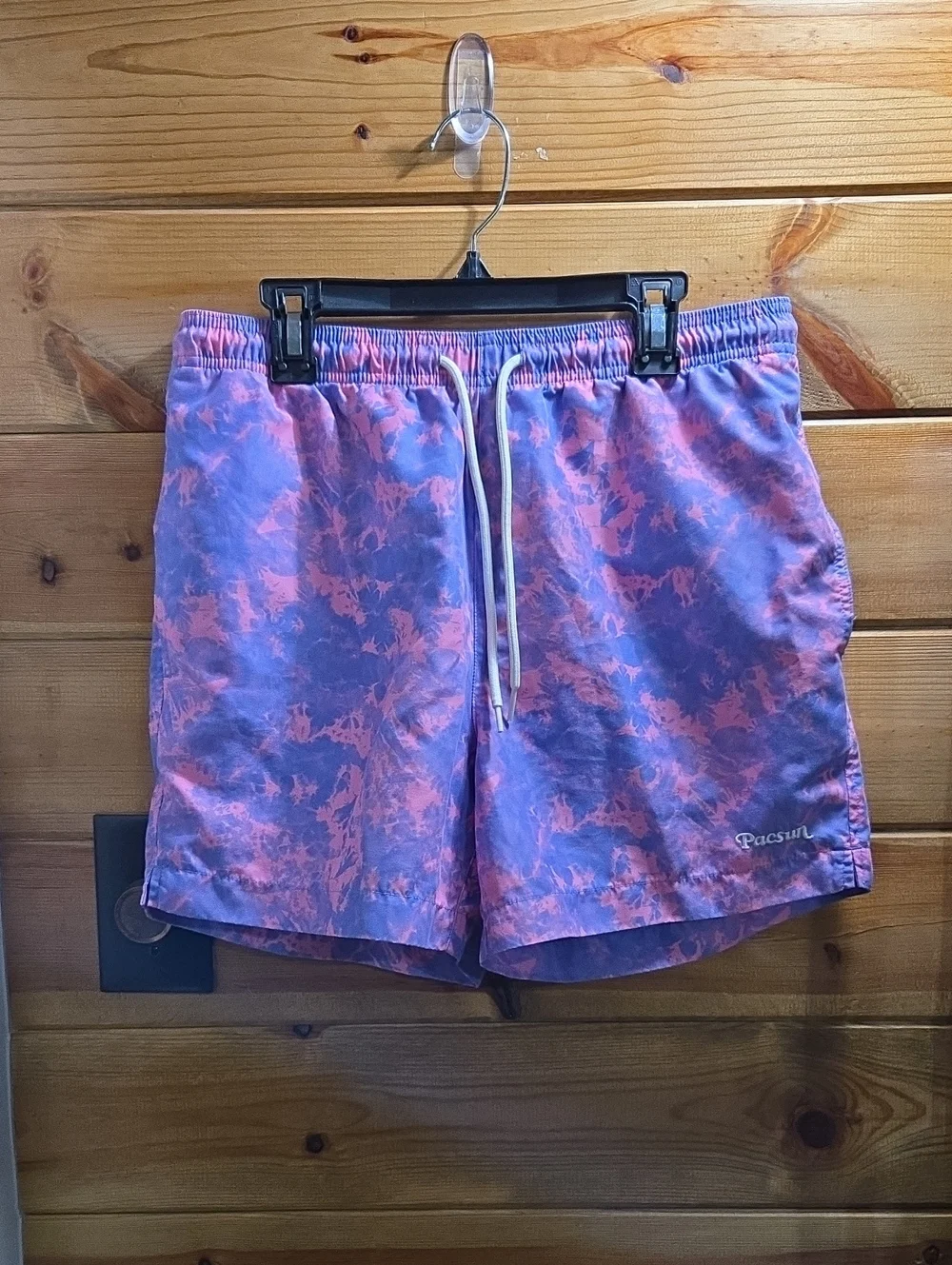 PacSun Mens Purple and Pink Tie-Dye Swim Shorts Small Lined 0694